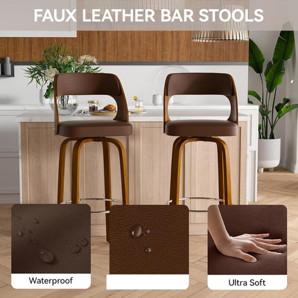 30” Seat Height Swivel Bar Stools Set of 4