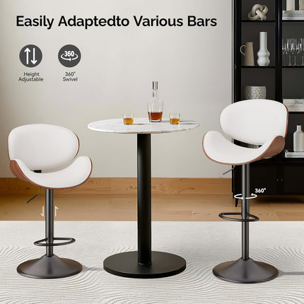 Swivel Bar Stools with Back & Footrest Set of 4