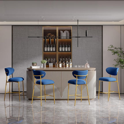 Velvet Ergonomic Modern Counter Height Bar Stools Set of 4