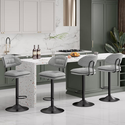 Double-Layer Upholstered Bar Stools Set of 4