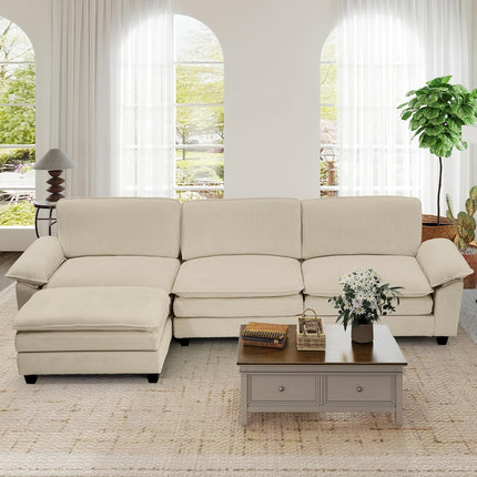 118" Modular Comfy Cloud Sectional Sofa