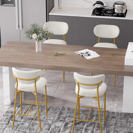 Velvet Ergonomic Modern Counter Height Bar Stools Set of 4