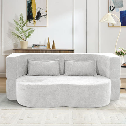 78" 2 in 1 Velvet Convertible Folding Sleeper Sofa