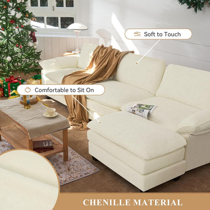 118" Modular Comfy Cloud Sectional Sofa