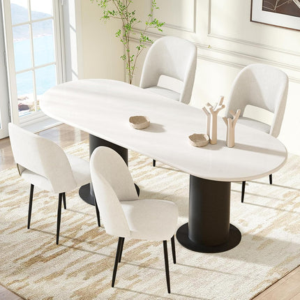 Corduroy Fabric Simple Style Dining Chair Set of 4