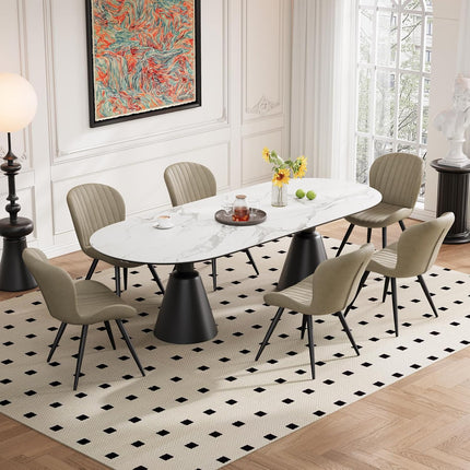 Modern Leather Upholstered Dining Chairs Set of 2