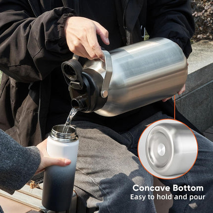 128oz Stainless Steel Insulated Water Jug Leak-Proof with Handle