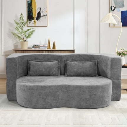 78" 2 in 1 Velvet Convertible Folding Sleeper Sofa