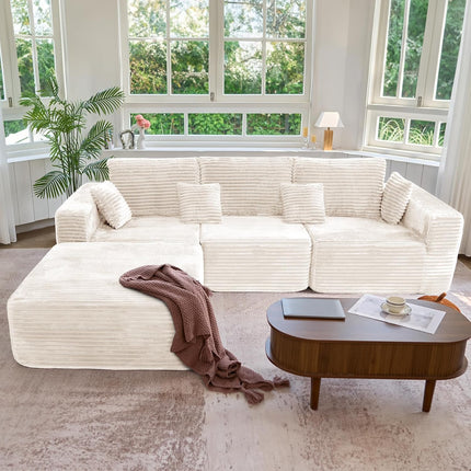 113" Modular Sectional Sofa Convertible L-Shaped Cloud Couches