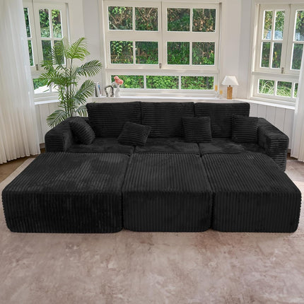 113" Modular Sectional Sofa Convertible L-Shaped Cloud Couches