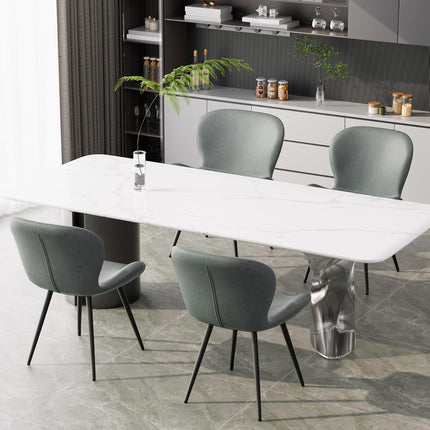 Modern Minimalist Dining Chairs with Metal Legs Set of 6