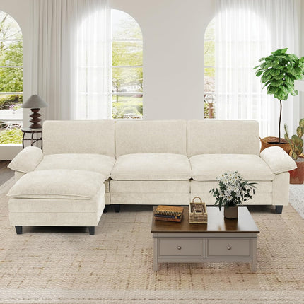118" Modular Comfy Cloud Sectional Sofa