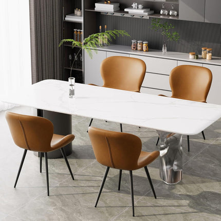 Modern Minimalist Dining Chairs with Metal Legs Set of 6