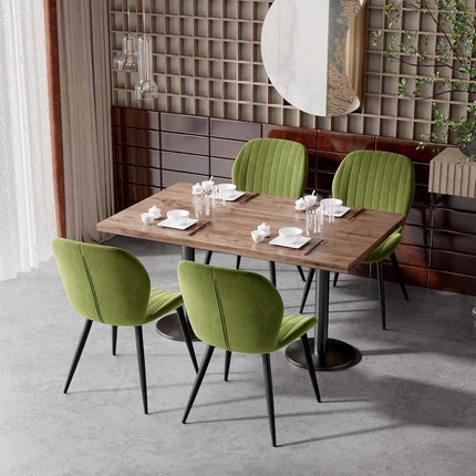 Modern Velvet Upholstered Dining Chairs Set of 2