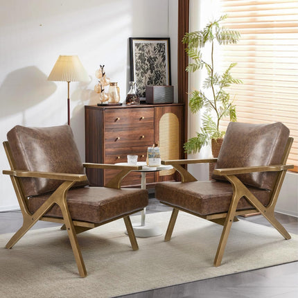 Mid-Century Modern Lounge Chair with Ottoman