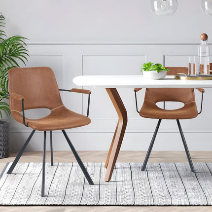 Leather Dining Chairs Set of 2