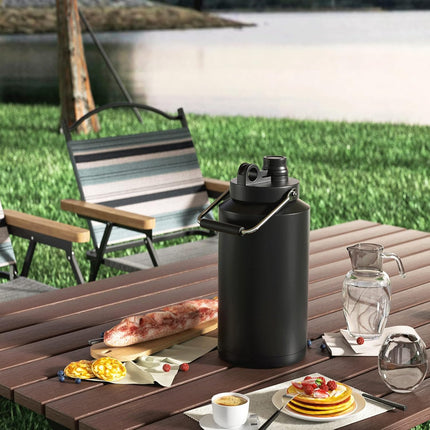 128oz Stainless Steel Insulated Gallon Water Bottle Leak-Proof Sweat-Free
