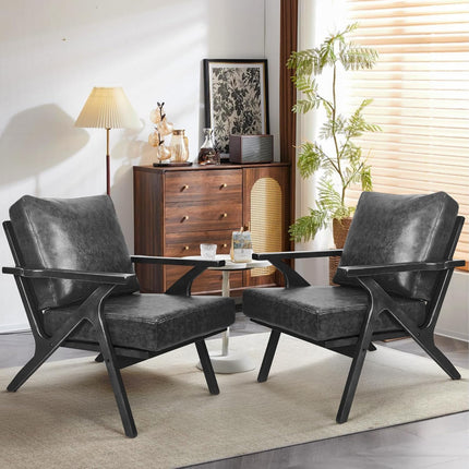 Mid-Century Modern Lounge Chair with Ottoman