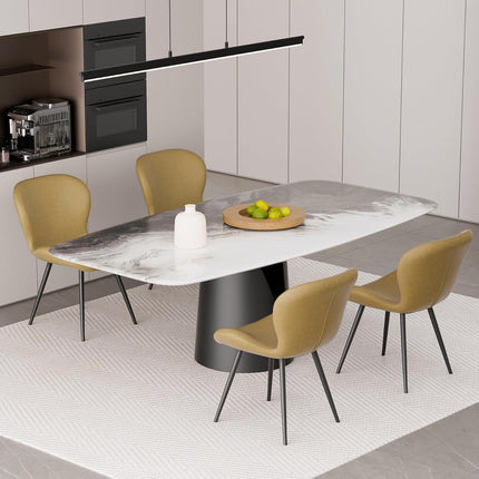 Modern Minimalist Dining Chairs with Metal Legs Set of 6