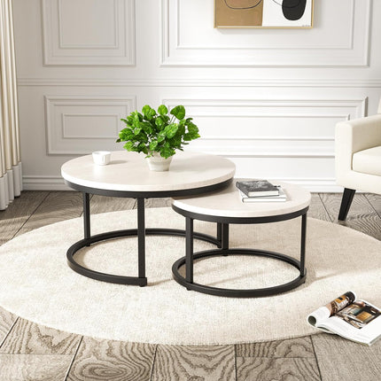 Round Nesting Coffee Table Set