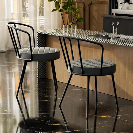 Dining Chairs with Soft Seat Metal Legs Set of 6