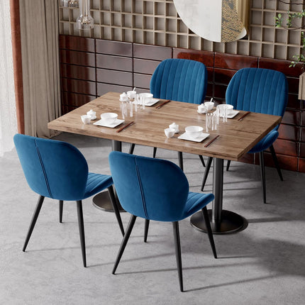 Modern Velvet Upholstered Dining Chairs Set of 2