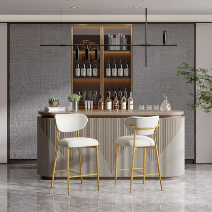 Velvet Ergonomic Modern Counter Height Bar Stools Set of 4