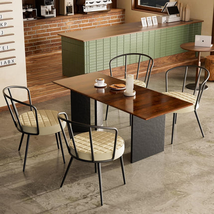Dining Chairs with Soft Seat Metal Legs Set of 6