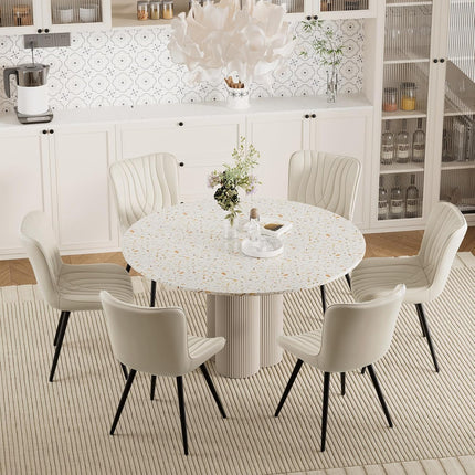 Dining Chair PU Leather with Metal Legs Set of 6