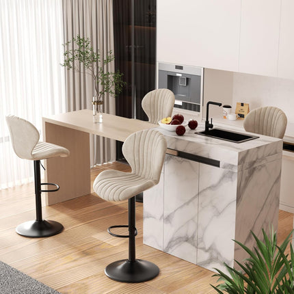Modern Swivel Bar Chairs Set of 4