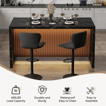 63" Large Modern Rectangle Dining Table for 4-6 People