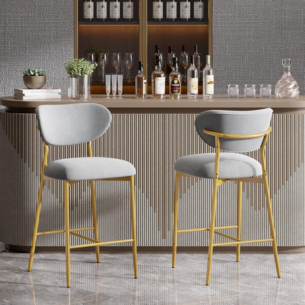 Velvet Ergonomic Modern Counter Height Bar Stools Set of 4