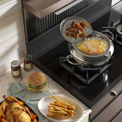 11 Inch 304 Stainless Steel Deep Fryer Pot with Temperature Control
