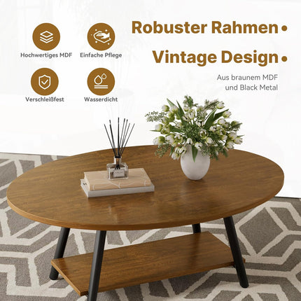 Oval Nesting Coffee Table Set