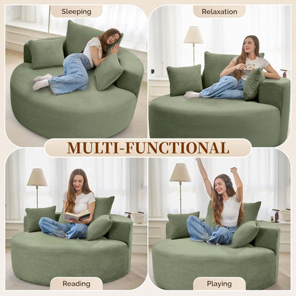 55''W 3.5CM Corduroy Foam Sofa Single Sofa