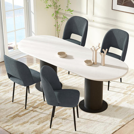 Corduroy Fabric Simple Style Dining Chair Set of 4