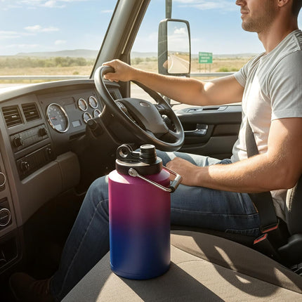 128oz Stainless Steel Insulated Gallon Water Bottle Leak-Proof Sweat-Free