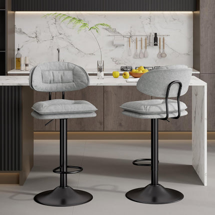Double-Layer Upholstered Bar Stools Set of 4