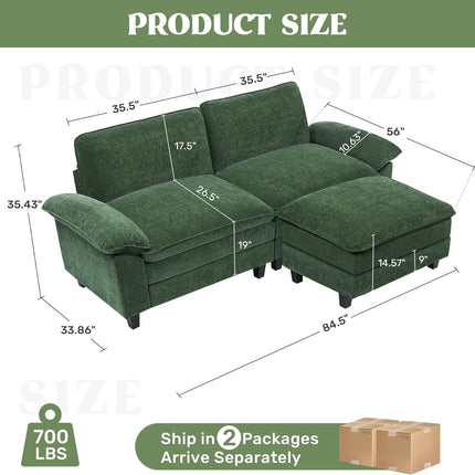 118" Modular Comfy Cloud Sectional Sofa
