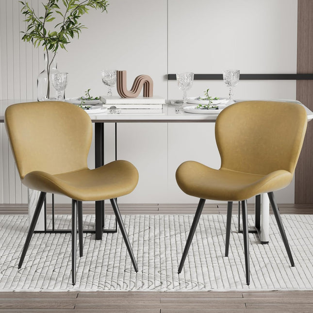Modern Minimalist Dining Chairs with Metal Legs Set of 6
