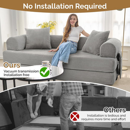 Convertible Coarser Corduroy Sleeper Sofa  Folding Mattress Couch