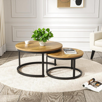 Round Nesting Coffee Table Set