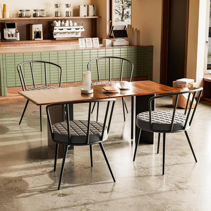 Dining Chairs with Soft Seat Metal Legs Set of 6