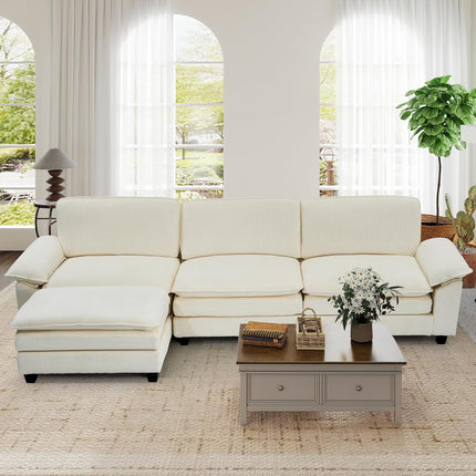 118" Modular Comfy Cloud Sectional Sofa