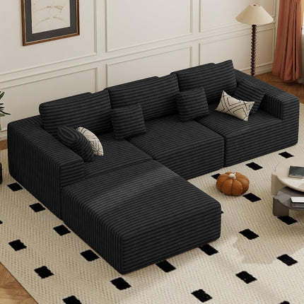 113" Modular Sectional Sofa Convertible L-Shaped Cloud Couches