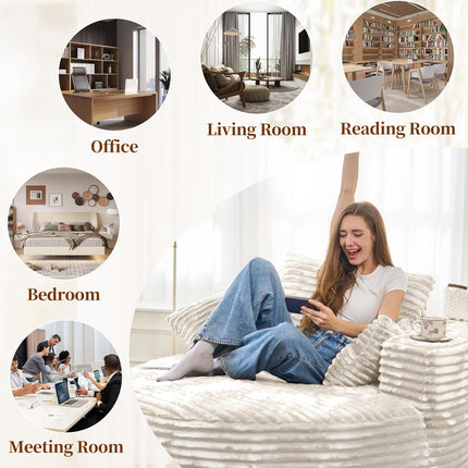 55''W 3.5CM Coarser Corduroy Single Foam Sofa