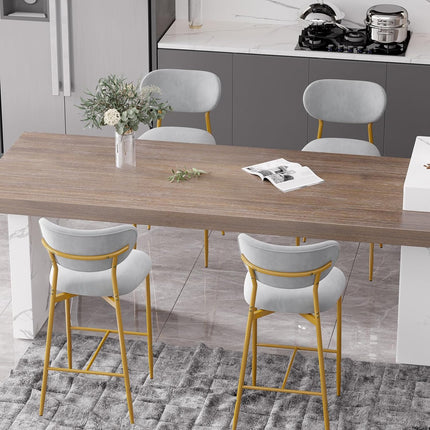 Velvet Ergonomic Modern Counter Height Bar Stools Set of 4