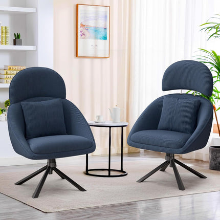 Modern Swivel Oversized Upholstered Corduroy Lounge Chair
