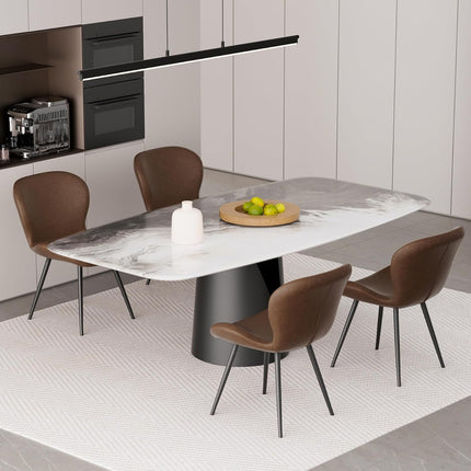 Modern Minimalist Dining Chairs with Metal Legs Set of 6