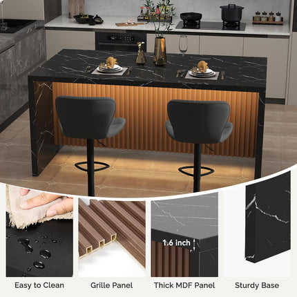 63" Large Modern Rectangle Dining Table for 4-6 People